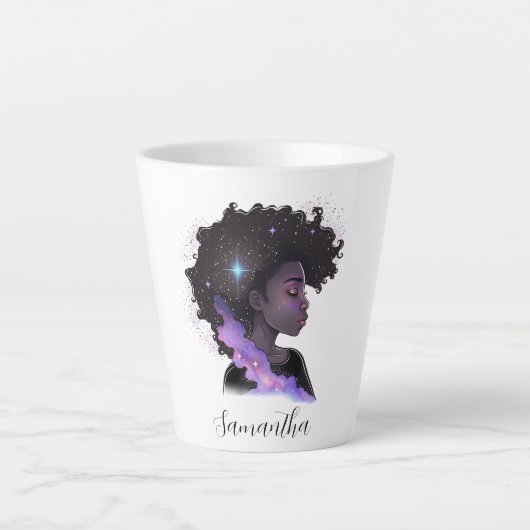Sparkling Afro Woman Milchtasse (Vorderseite)