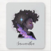 Sparkling Afro Woman Mousepad (Vorne)