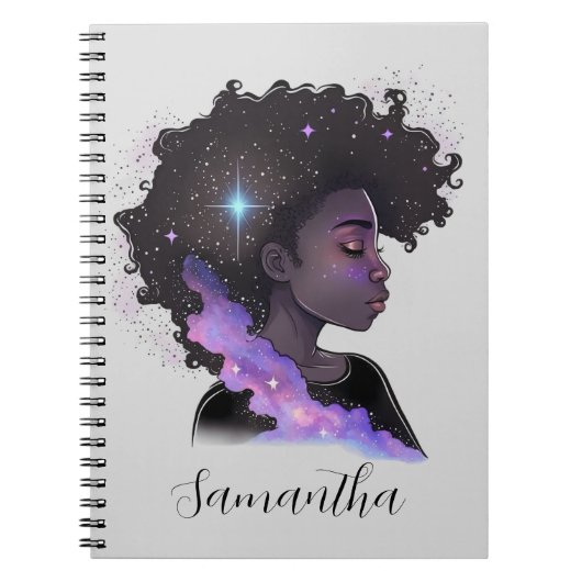 Sparkling Afro Woman Notizblock (Vorderseite)