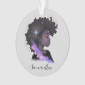 Sparkling Afro Woman Ornament (Vorderseite)