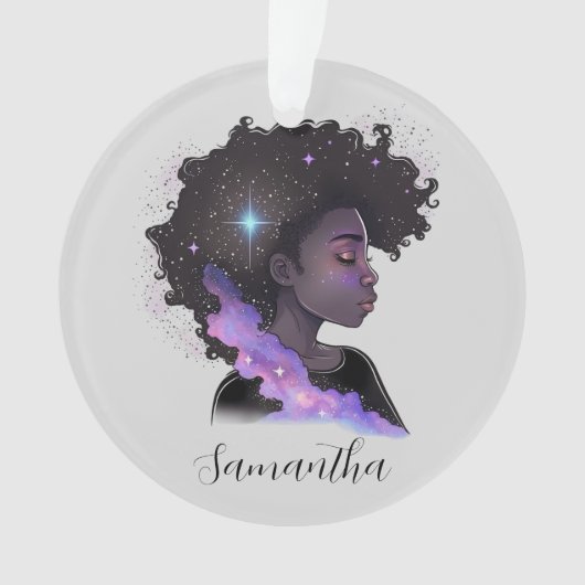 Sparkling Afro Woman Ornament (Vorderseite)