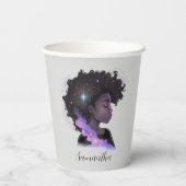 Sparkling Afro Woman Pappbecher (Rückseite)