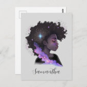 Sparkling Afro Woman Postkarte (Vorne/Hinten)