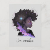 Sparkling Afro Woman Postkarte (Vorderseite)