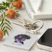 Sparkling Afro Woman Schlüsselanhänger (Vorderseite rechts)