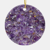 Sparkling Amethyst Crystal Gem - Lila Geode Keramik Ornament (Vorne)