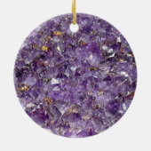 Sparkling Amethyst Crystal Gem - Lila Geode Keramik Ornament (Hinten)