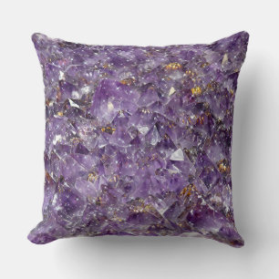 Sparkling Amethyst Crystal Gem - Lila Geode Kissen