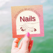 Sparkling Arch Pink Glitzer Nail Artist QR Code Quadratische Visitenkarte