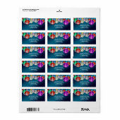 Sparkling Baubles Weihnachtsanschrift Adressaufkleber (Vorne)