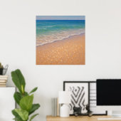 Sparkling Beach - Pastel Painting Seascape Poster (Heimbüro)