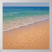 Sparkling Beach - Pastel Painting Seascape Poster (Vorne)