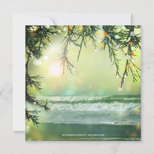 Sparkling Beach Post oder nach Hochzeit Einladung (Rückseite)