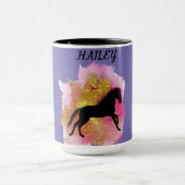 SPARKLING BLACK HORSE PERSONALISIERTE COMBO-TASSE TASSE (Zentrum)