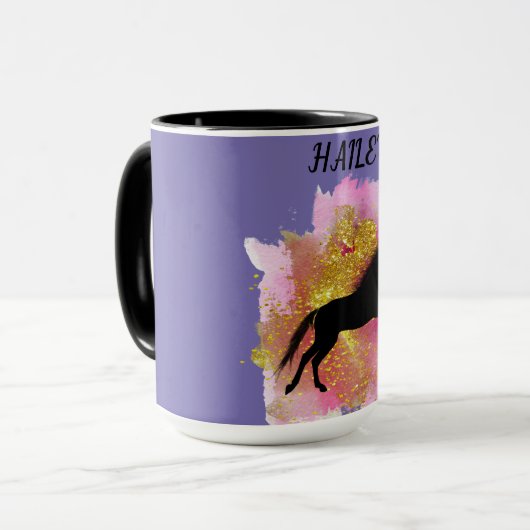 SPARKLING BLACK HORSE PERSONALISIERTE COMBO-TASSE TASSE (Vorderseite Links)