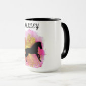 SPARKLING BLACK HORSE PERSONALISIERTE COMBO-TASSE TASSE (VorderseiteRechts)