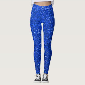 Sparkling Blue Glitzer Leggings