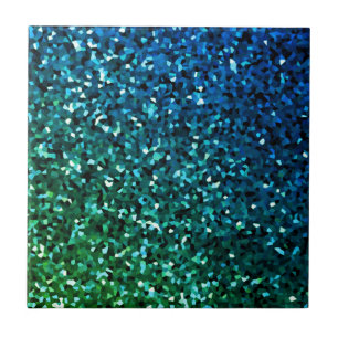 Sparkling Blue Green Glittery Geschenk farbenfroh Fliese