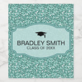 Sparkling Blue Green Glitzer - Abschlüsse Weinetikett (Einzelnes Label)