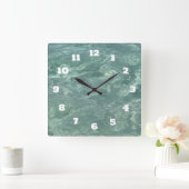 Sparkling Blue Green Water Abstrakt Beach Coastal Quadratische Wanduhr (Zuhause)