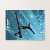 Sparkling Blue Gymnast Pose Puzzle (Horizontal)