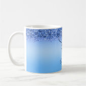 Sparkling Blue Imitats Glitzer Sweet 16 Kaffee Tas Kaffeetasse (Links)