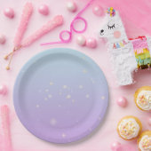 Sparkling Blue Lila Gradient Ombre Pappteller (Party)