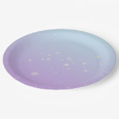 Sparkling Blue Lila Gradient Ombre Pappteller (Schrägansicht)