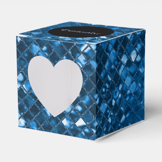 Sparkling Blue Mosaic Muster Herz Fevor Box Geschenkschachtel (Vorderseite)
