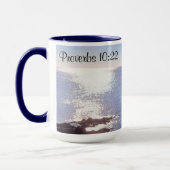 Sparkling Blue Ocean Sessings Bible Verse Tasse (Links)
