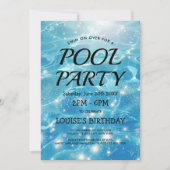 Sparkling Blue Water I Pool Party Einladung (Vorderseite)