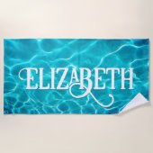 Sparkling Blue Waters Personalisiert Strandtuch (Vorderseite)