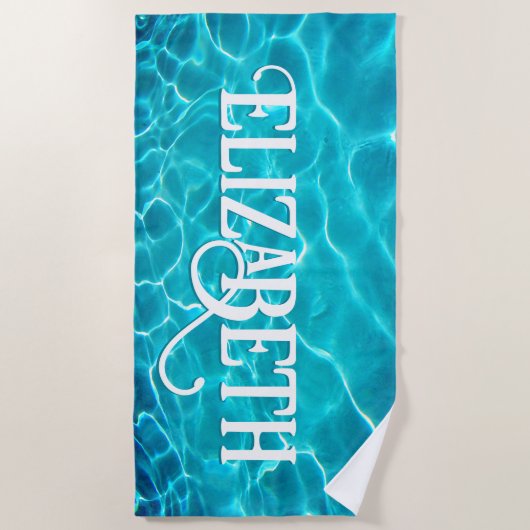 Sparkling Blue Waters Personalisiert Strandtuch (Vorderseite)