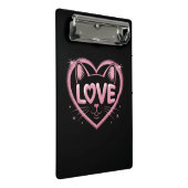 Sparkling Cat Love Mini Klemmbrett (Schrägansicht)