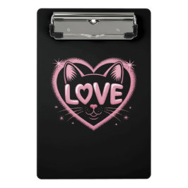 Sparkling Cat Love Mini Klemmbrett