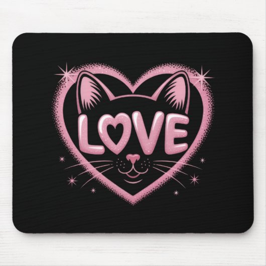 Sparkling Cat Love Mousepad (Vorne)