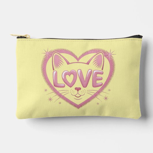 Sparkling Cat Love Zubehörtasche (Vorderseite)