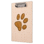 Sparkling Cat Paw Print - Orange Klemmbrett (Links)