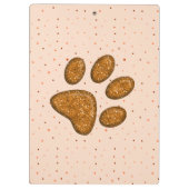Sparkling Cat Paw Print - Orange Klemmbrett (Rückseite)