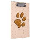 Sparkling Cat Paw Print - Orange Klemmbrett (Rechts)