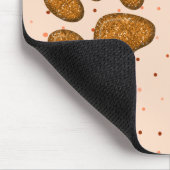Sparkling Cat Paw Print - Orange Mousepad (Ecke)