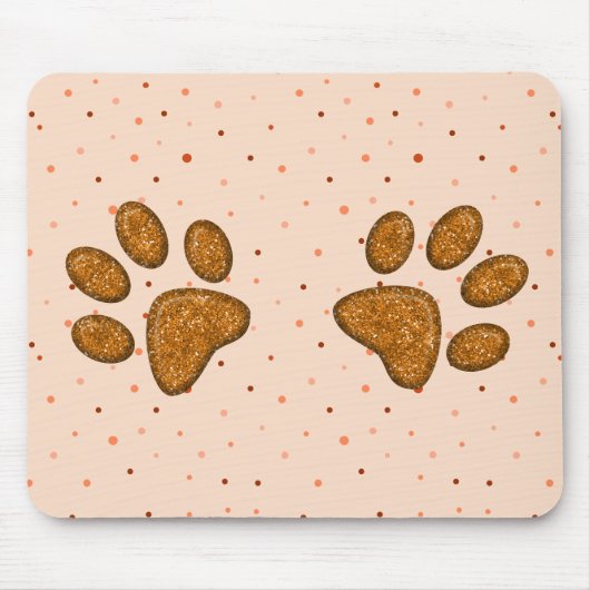 Sparkling Cat Paw Print - Orange Mousepad (Vorne)