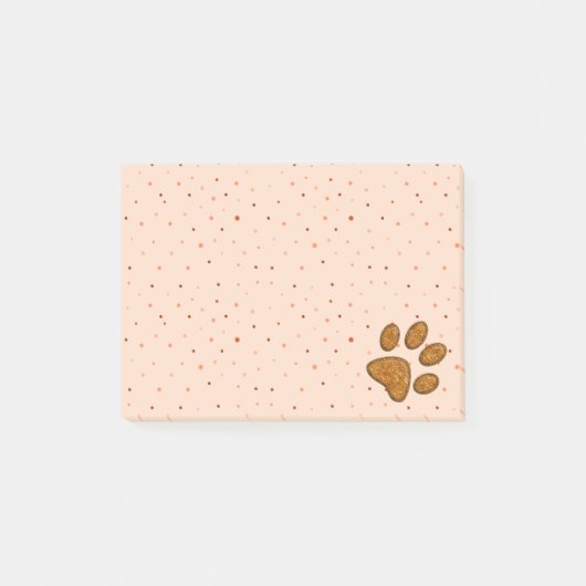 Sparkling Cat Paw Print - Orange Post-it Klebezettel (Vorderseite)