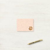 Sparkling Cat Paw Print - Orange Post-it Klebezettel (Auf Schreibtisch)