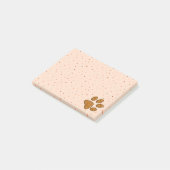 Sparkling Cat Paw Print - Orange Post-it Klebezettel (angewinkelt)