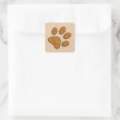 Sparkling Cat Paw Print - Orange Quadratischer Aufkleber (Tasche)