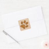 Sparkling Cat Paw Print - Orange Quadratischer Aufkleber (Umschlag)