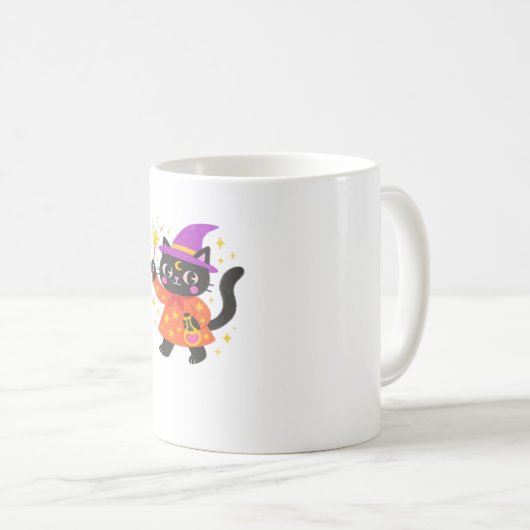 Sparkling Celestial Kitty Hexe Classic T - Shirt Kaffeetasse (VorderseiteRechts)