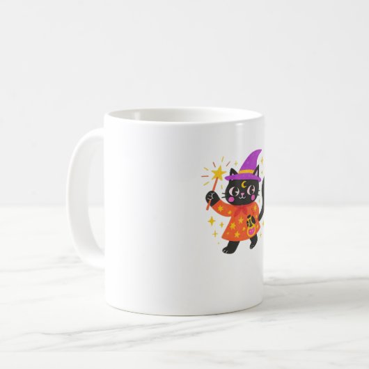 Sparkling Celestial Kitty Hexe Classic T - Shirt Kaffeetasse (Vorderseite Links)