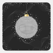 Sparkling Christmas Bauble Quadratischer Aufkleber (Vorderseite)